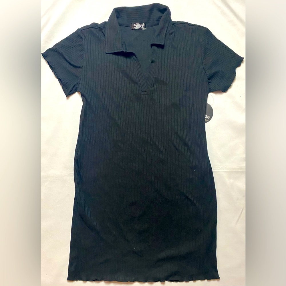 Ribbed Lettuce Trim Collared LBD